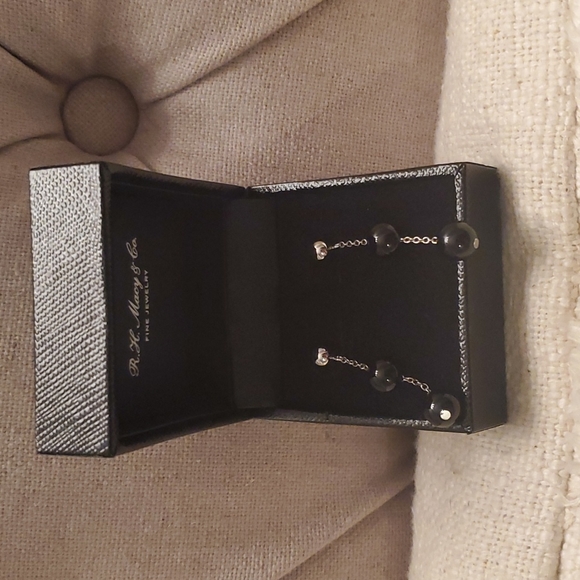 EFFY® Onyx Bead Chain Drop Earrings in Sterling Silver - Picture 3 of 5